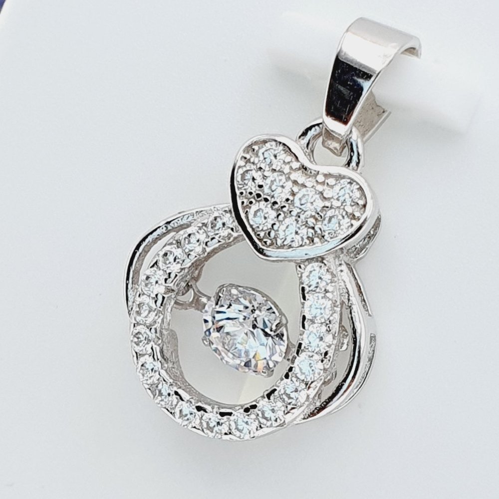 925 Sterling Silver Cubic Zircon Pendant for Women/Girls, US925P1117 - Picture 7 of 7